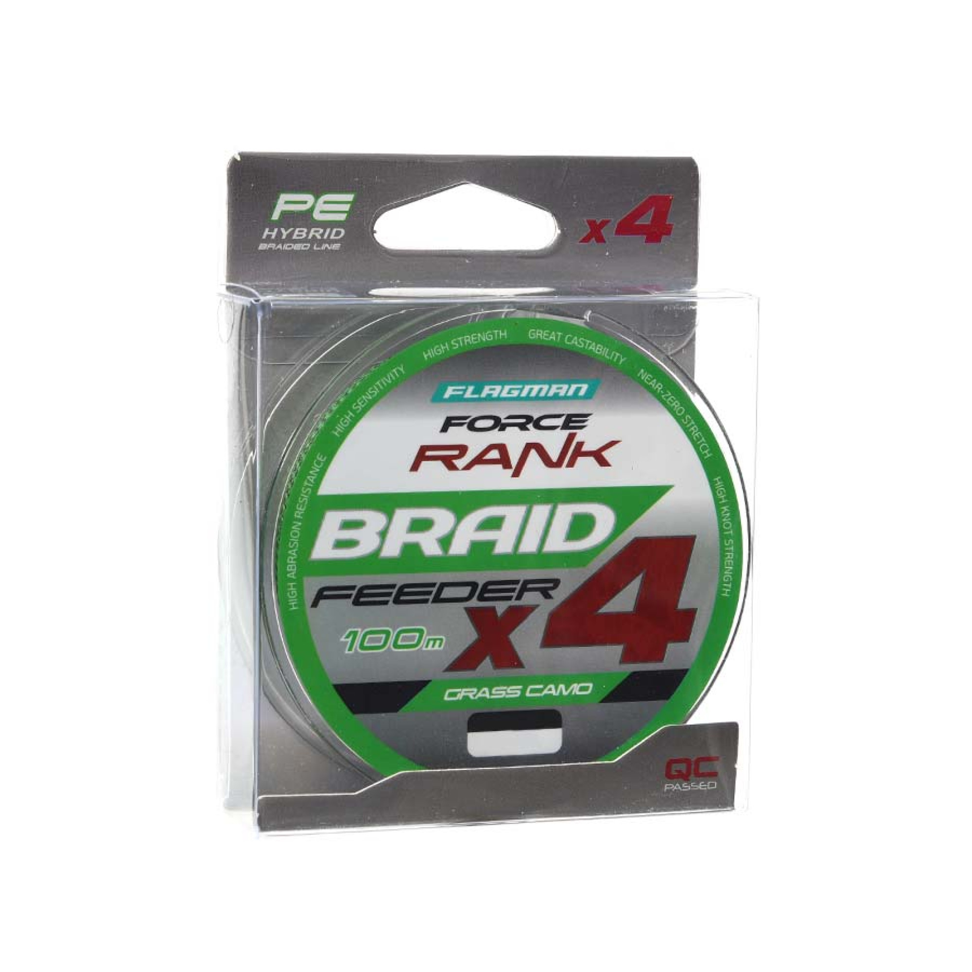 Шнур Flagman Force Rank Feeder Braid Х4 Grass Camo 100м 0.12мм