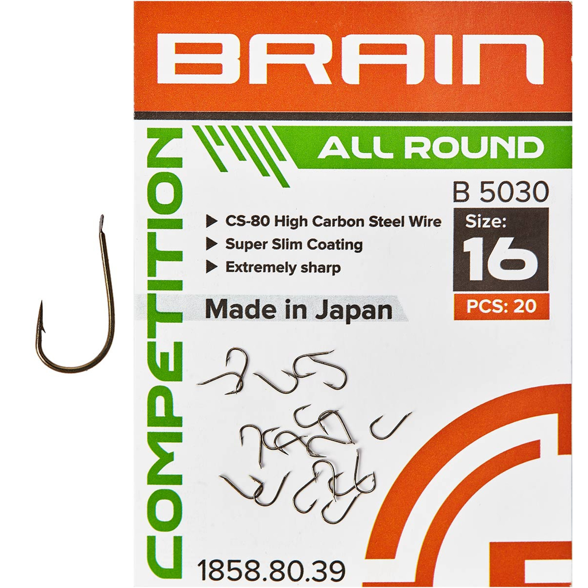 Крючок Brain All Round B5030 #16 (20 шт/уп) ц:bronze