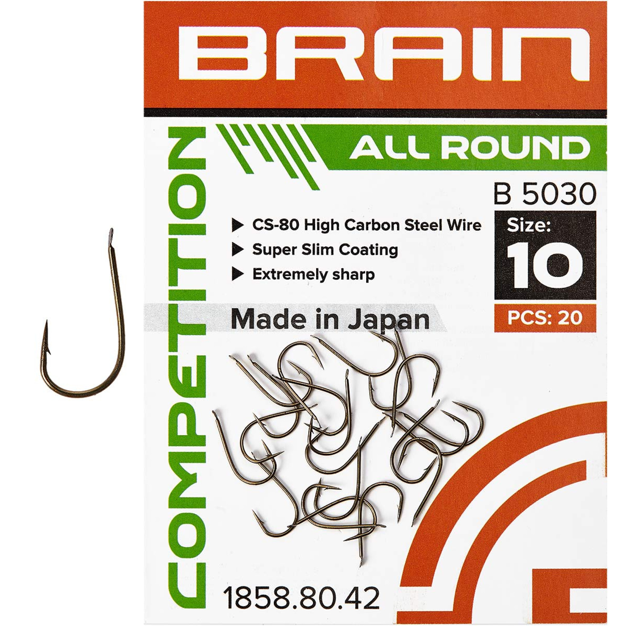 Крючок Brain All Round B5030 #10 (20 шт/уп) ц:bronze