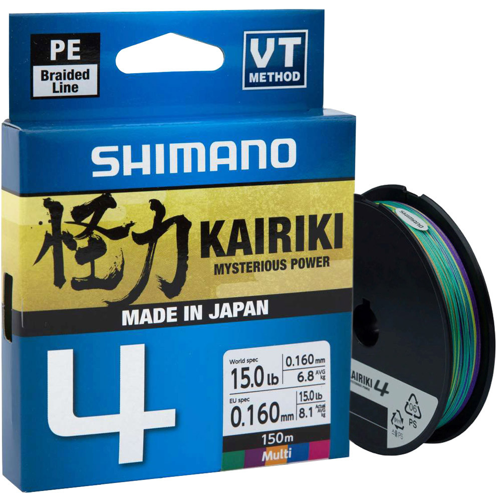 Шнур Shimano Kairiki 4 PE (Multi Colour) 150m 0.16mm 8.1kg