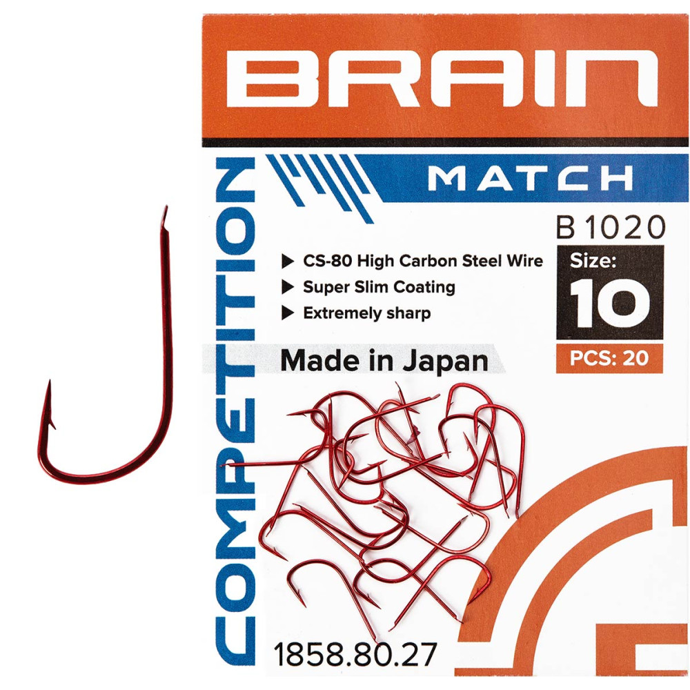 Крючок Brain Match B1020 #12 (20 шт/уп) ц:red