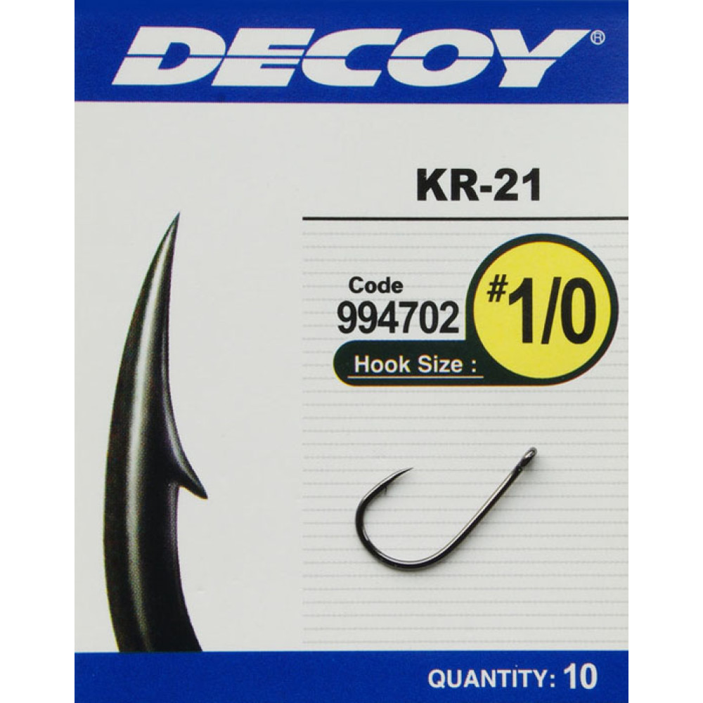 Крючок Decoy KR-21 Black Nickeled #4 (12 шт/уп)