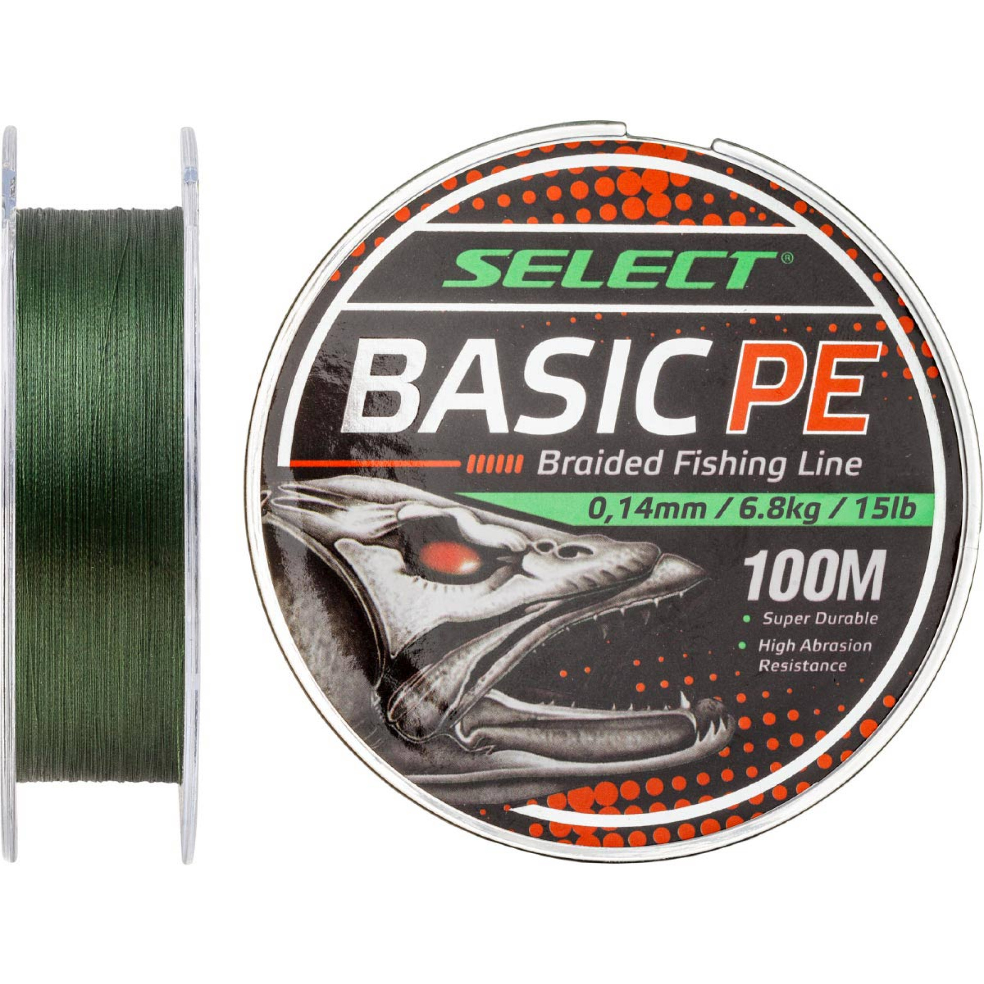 Шнур Select Basic PE 100m (темн-зел.) 0.20 mm 28LB/12.7 kg