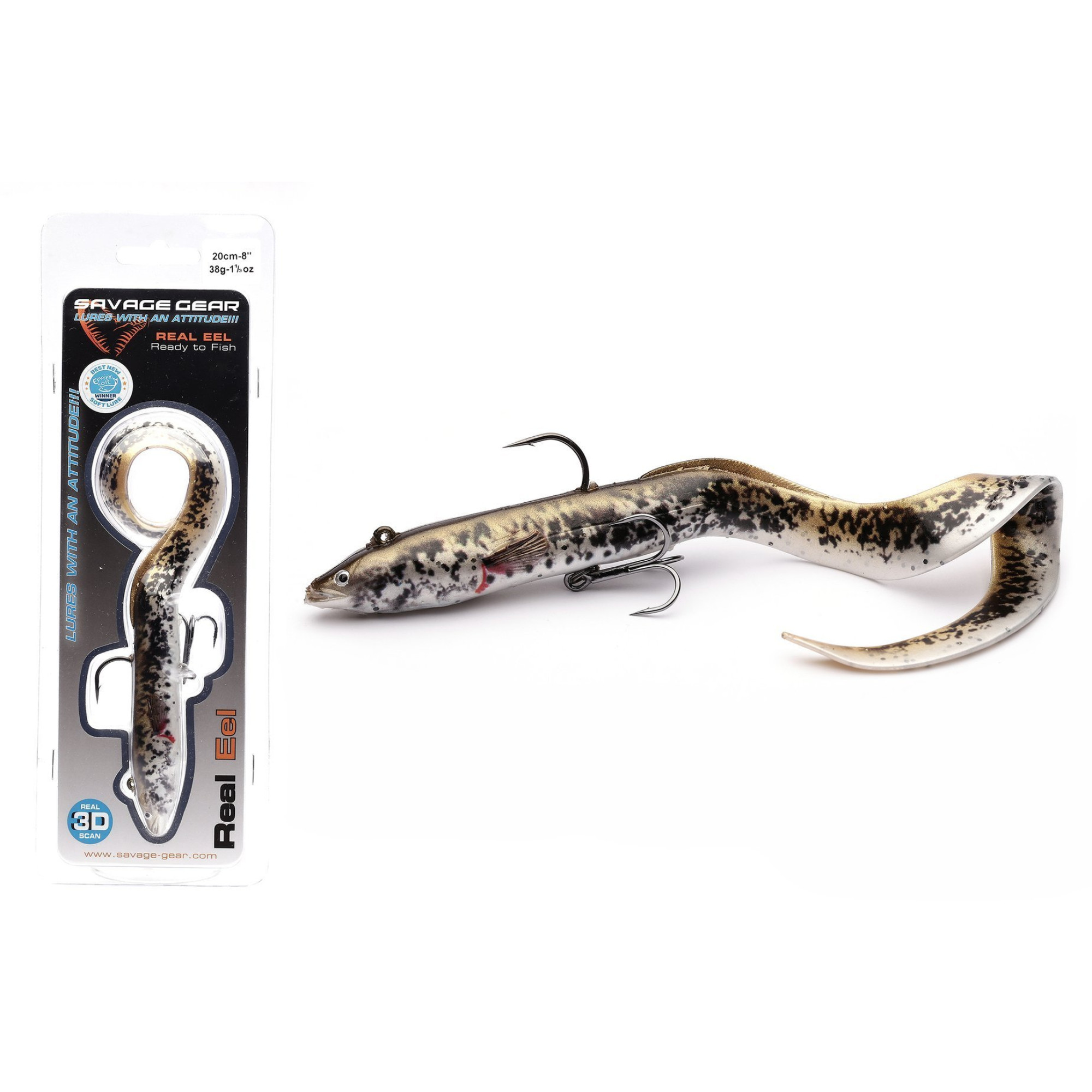 Силікон Savage Gear 4D Real Eel 200mm 38.0g Olive/Pearl PHP