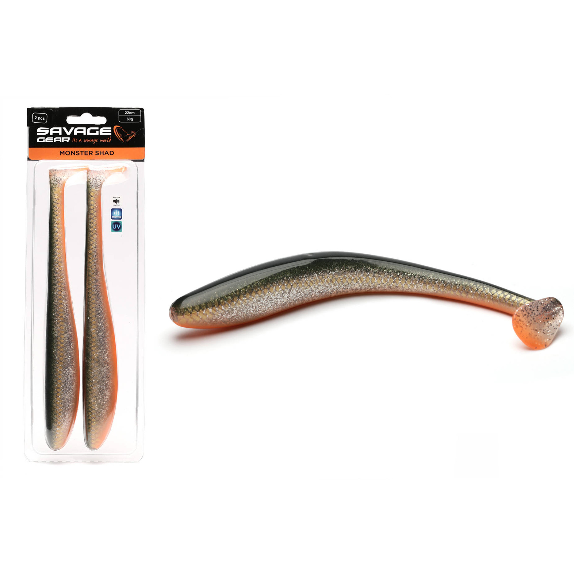 Силікон Savage Gear Monster Shad 180mm 33.0g Olive Green UV (2 шт/уп)