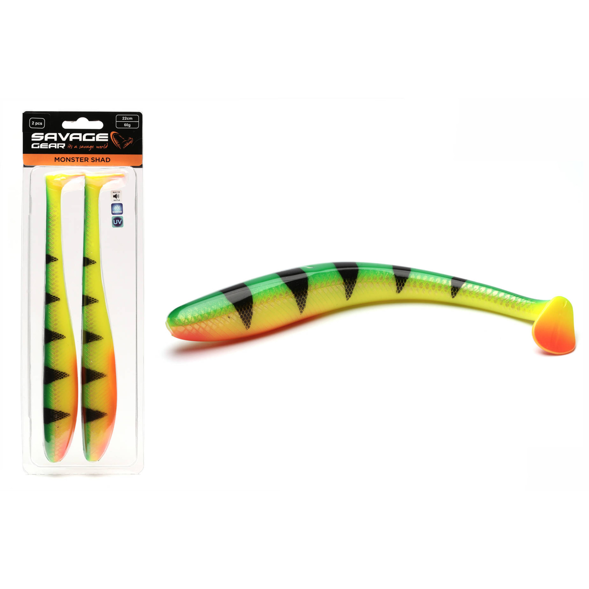 Силікон Savage Gear Monster Shad 180mm 33.0g Firetiger (2 шт/уп)