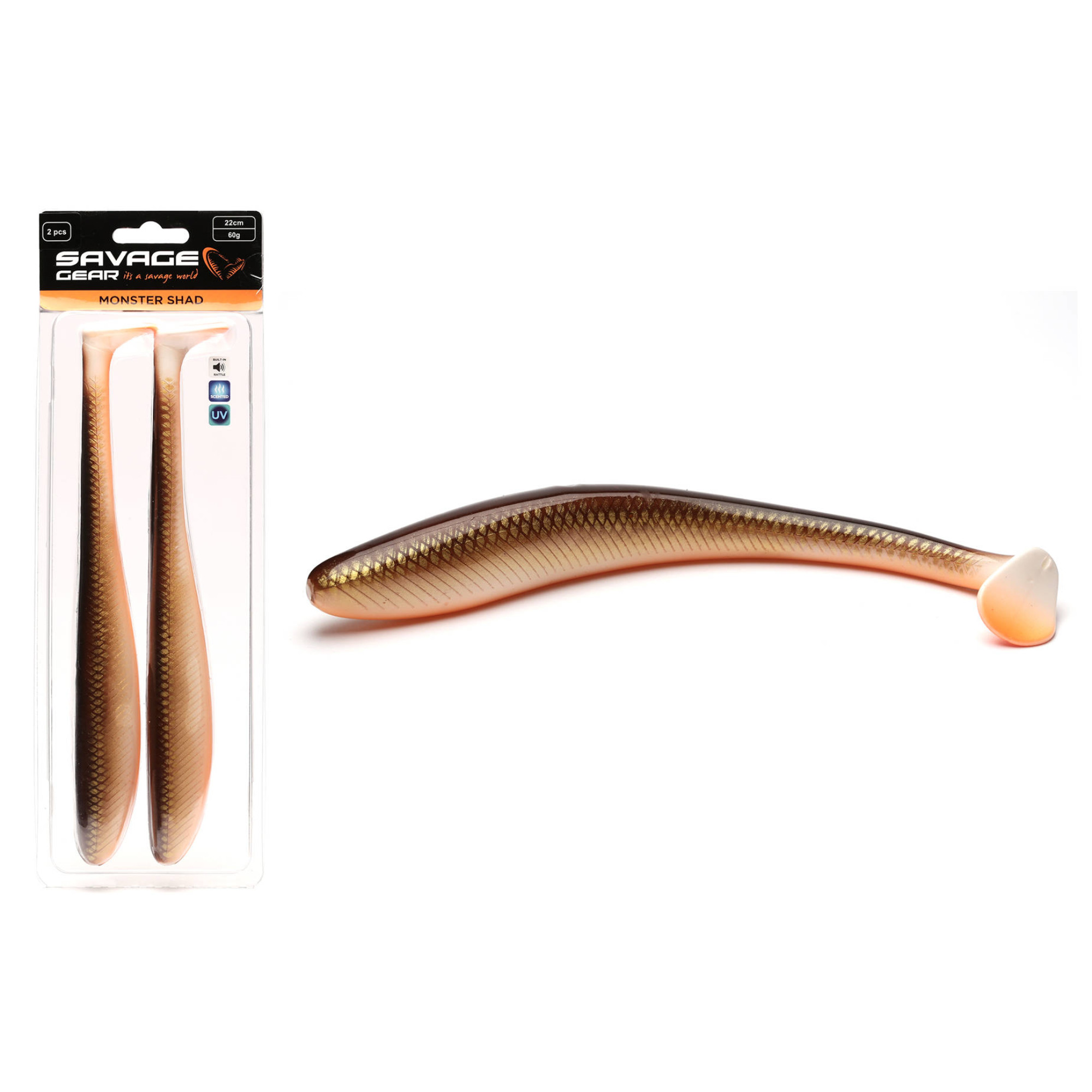 Силікон Savage Gear Monster Shad 180mm 33.0g Dirty Roach (2 шт/уп)