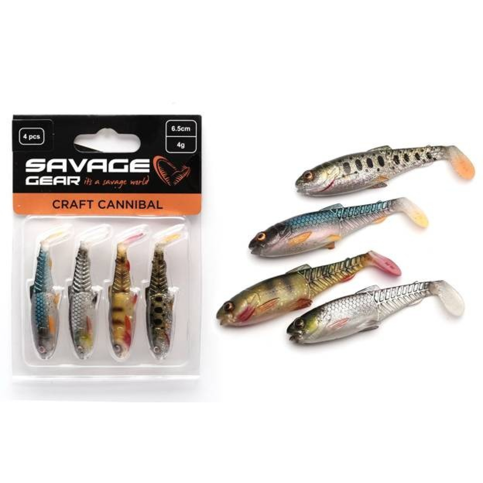 Силікон Savage Gear Craft Cannibal Paddletail Clear Water 125mm 20.0g Mix (4 шт/уп)