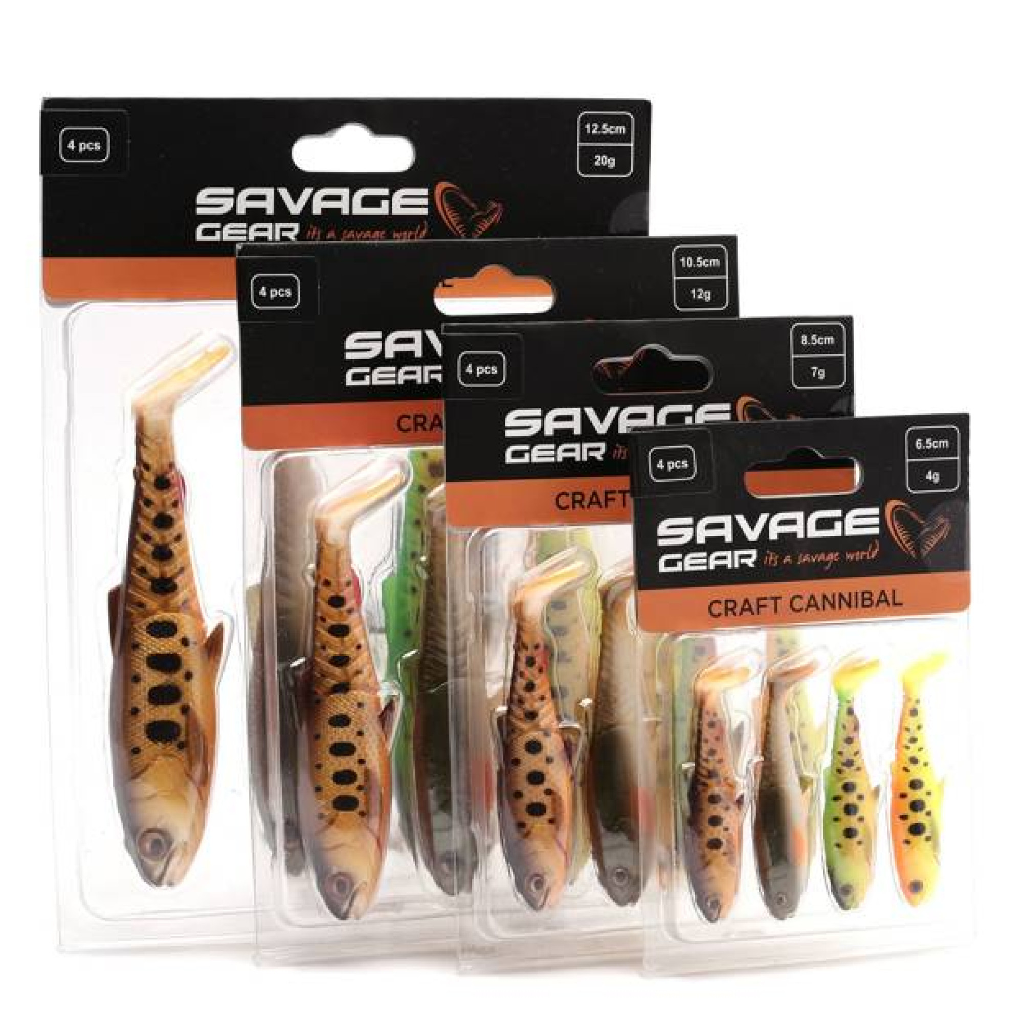 Силікон Savage Gear Craft Cannibal Paddletail Dark Water 85mm 7.0g Mix (4 шт/уп)