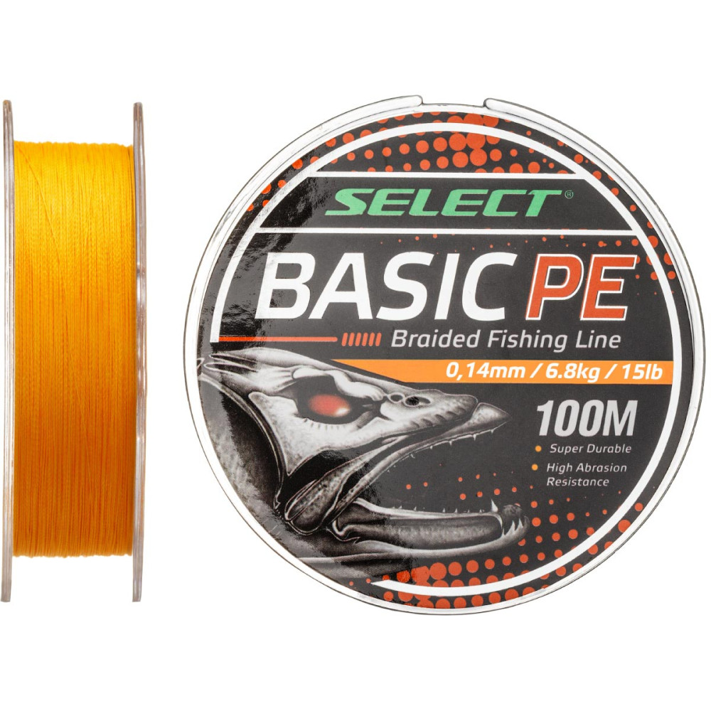 Шнур Select Basic PE 100m (оранж.) 0.14mm 15lb/6.8kg
