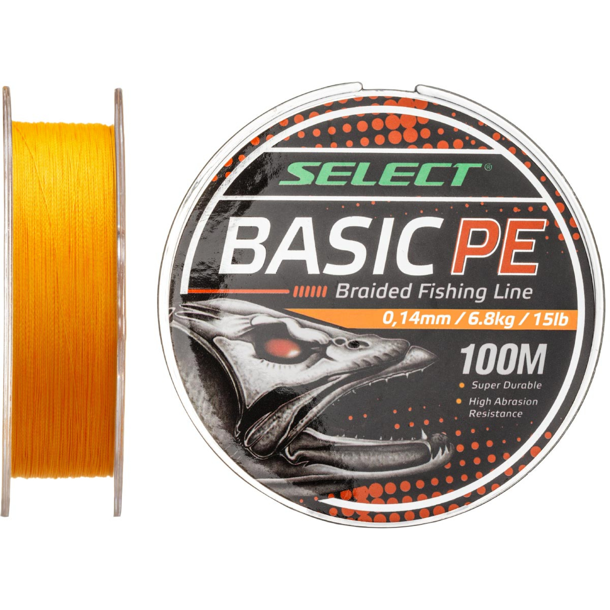 Шнур Select Basic PE 100m (оранж.) 0.18 mm 22LB/9.9 kg