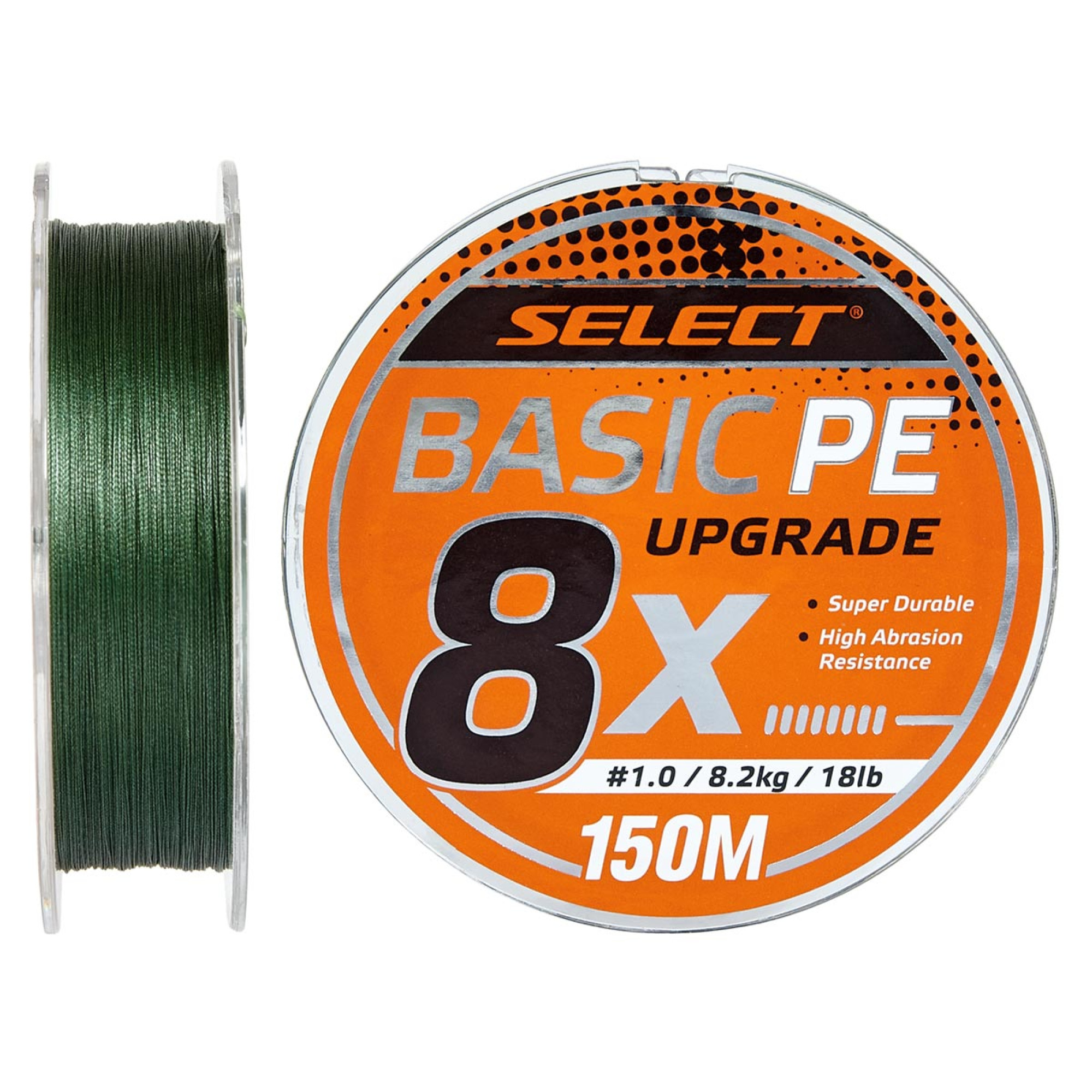 Шнур Select Basic PE 8x 150m (темно-зелений.) #0.8/0.12mm 14lb/6kg