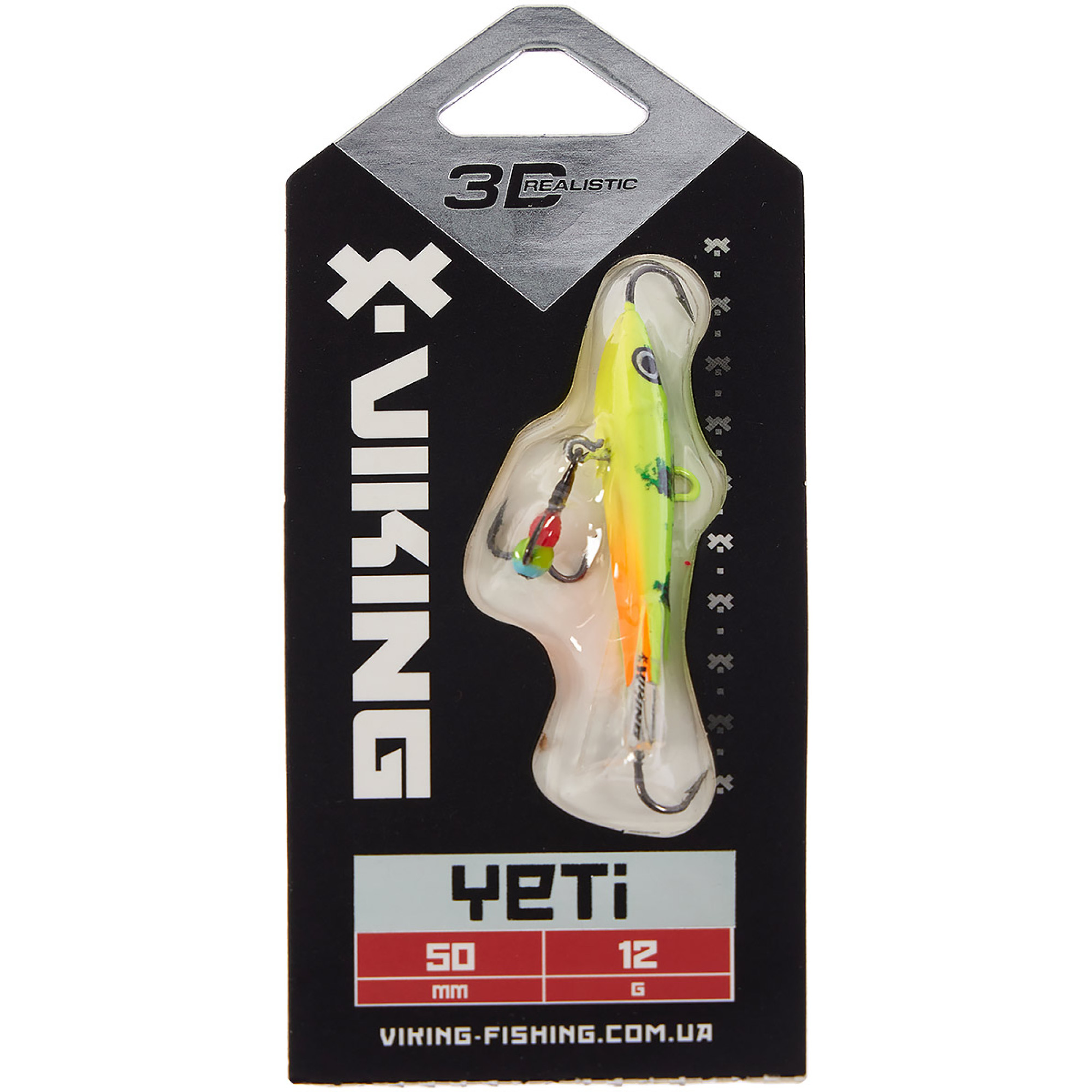 Балансир Viking Fishing Yeti Ice Jig 50mm 12.0g #5 Acid
