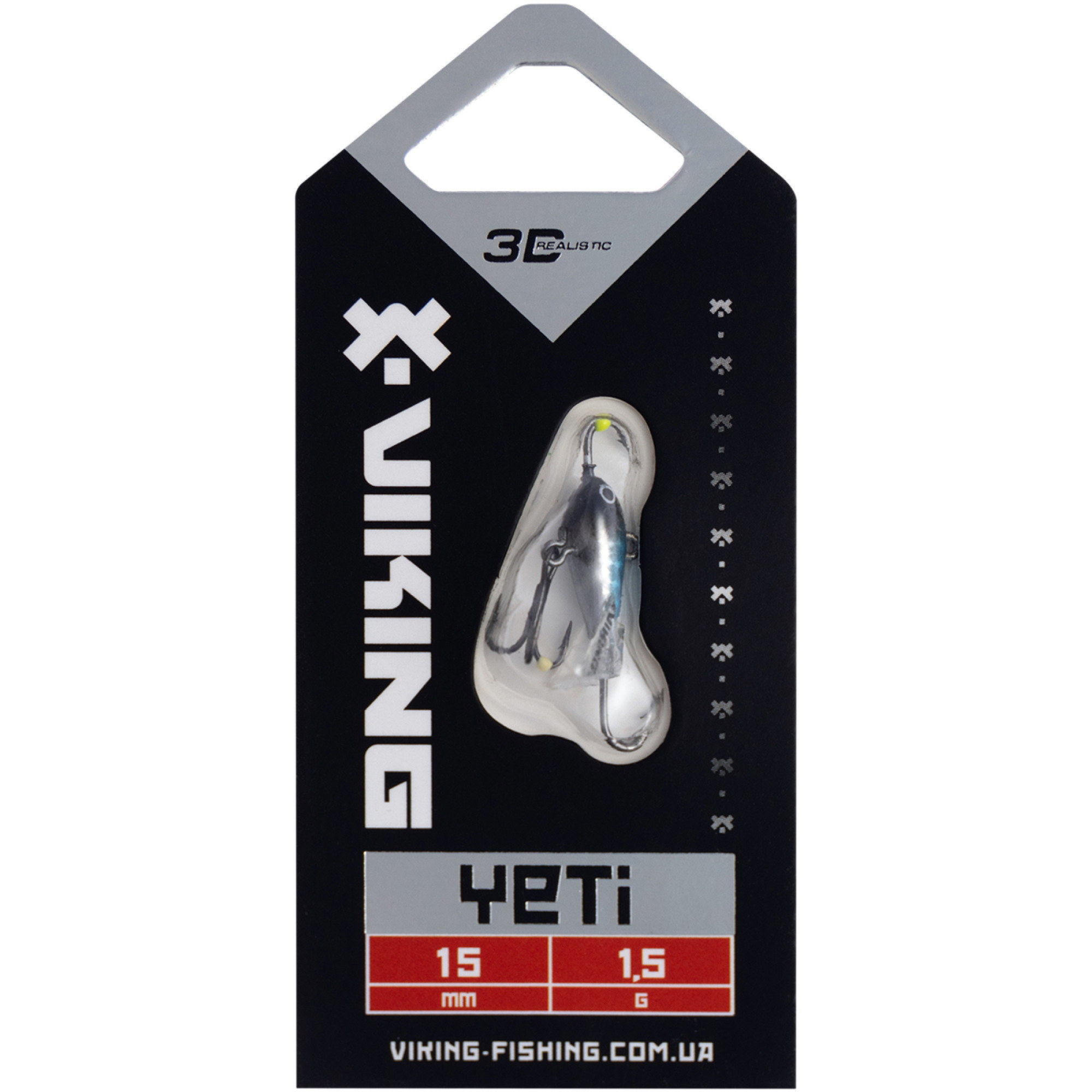 Балансир Viking Fishing Yeti Ice Jig 15mm 1.5g #03 Light Blue Glam