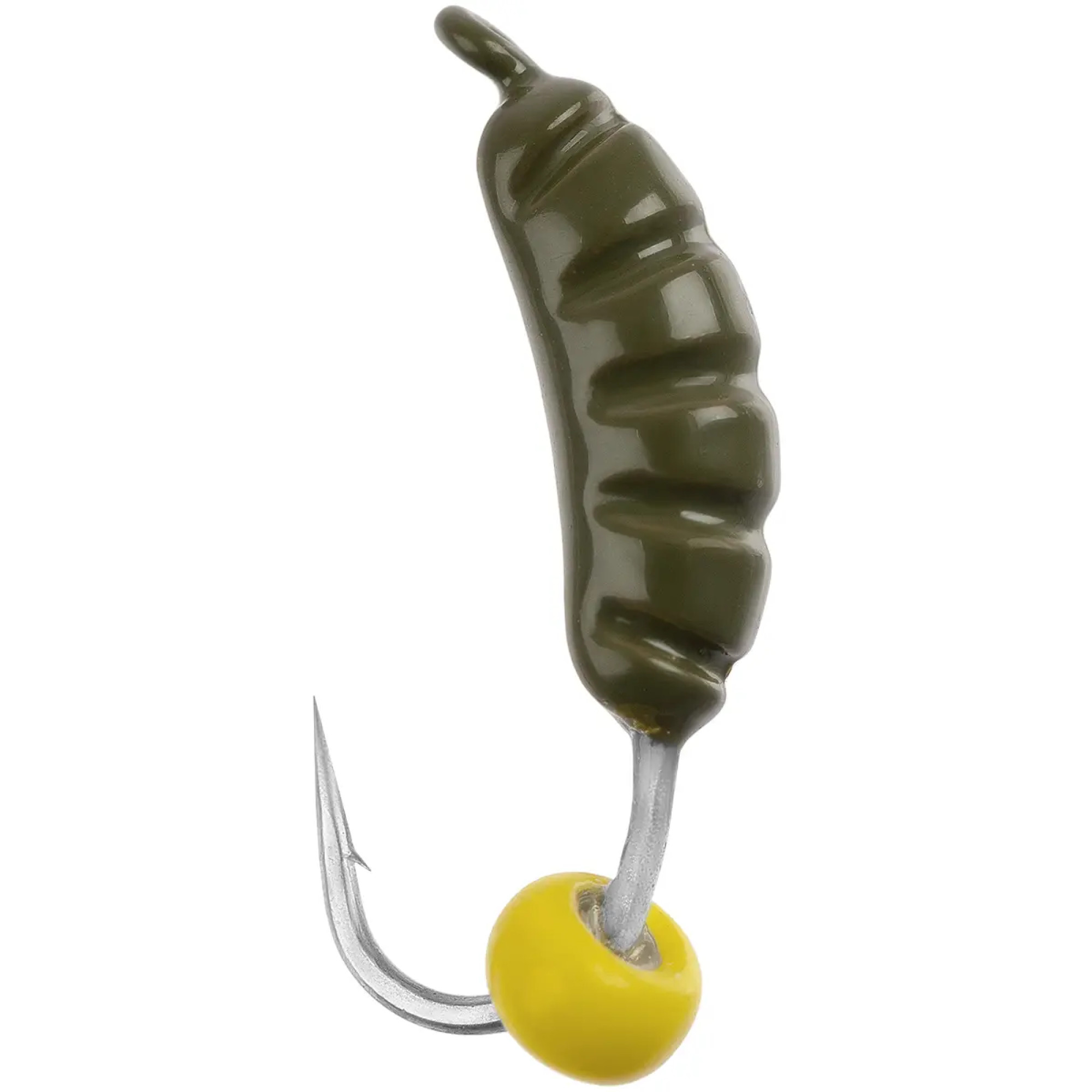 Мормишка вольфрамова Viking Fishing Shrimp+bead 0.95g 9mm Olive+Y (5шт)